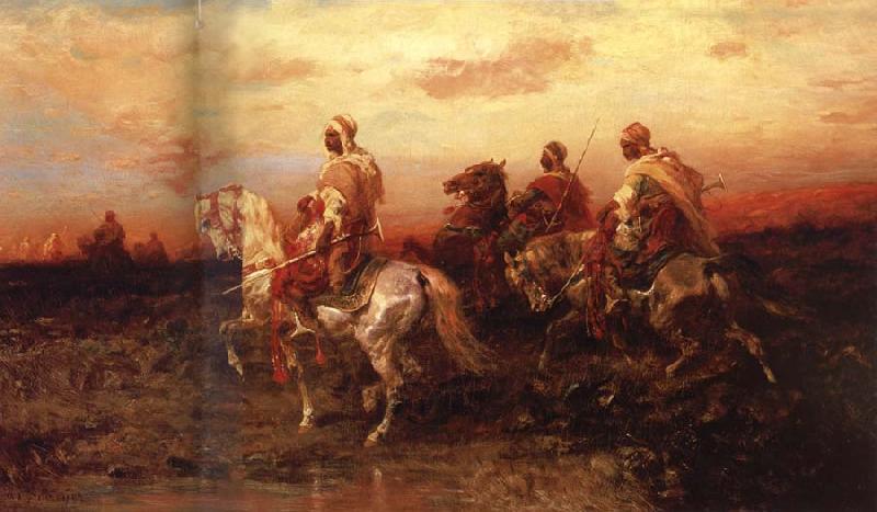 Adolf Schreyer Arab Horsemen on the March China oil painting art